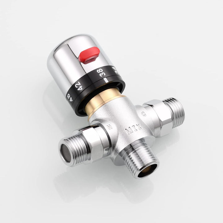 CIENCIA Thermostatventil 1/2 zoll 3 Wege Ventil Thermostat Messing Duschthermostat Brausethermostat