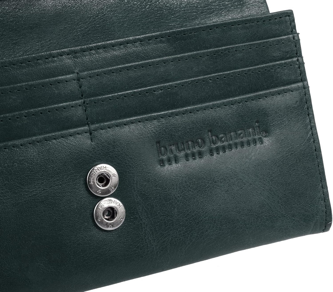 bruno banani Geldbörse Echt Leder Damen | Rindleder Geldbeutel, Brieftasche mit 19 Kartenfächern, He