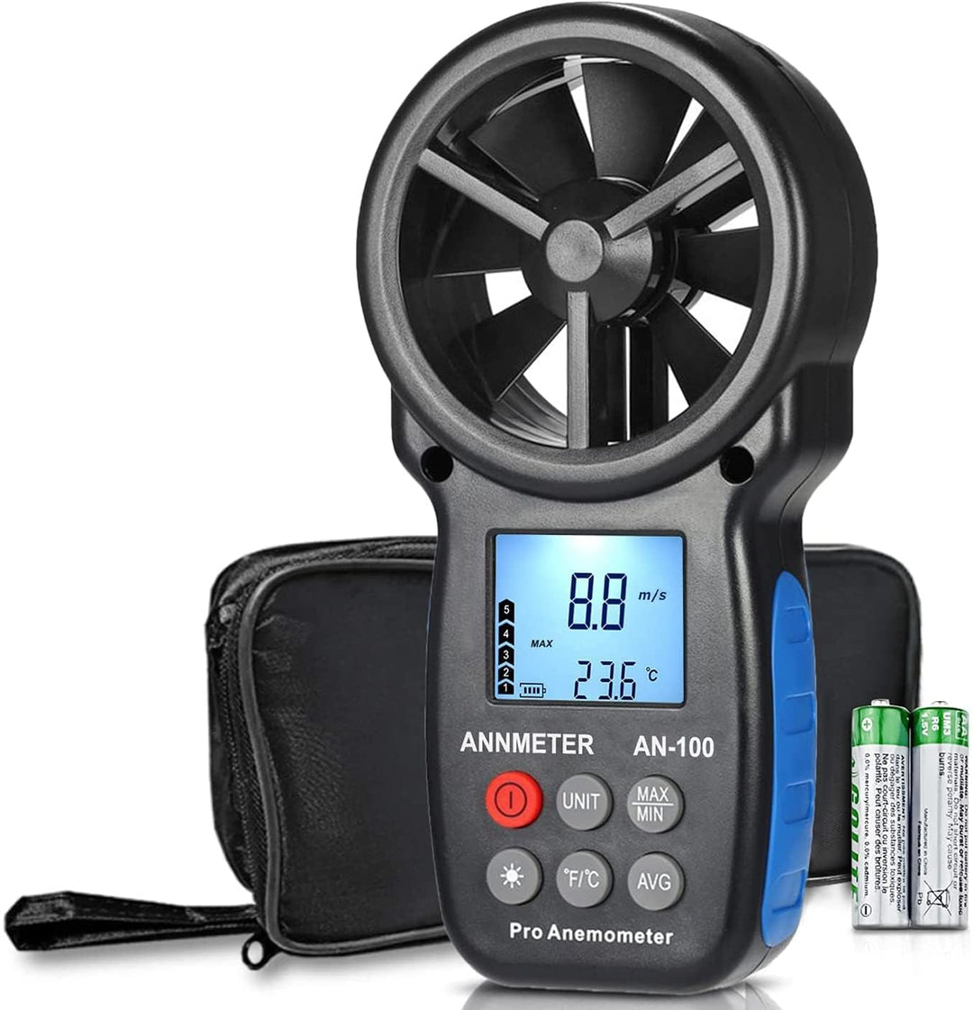 AIOMEST AI-100 Digital Anemometer, Windmesser Windmessgerät Handheld, Windmesser CFM Wind Speed Mete