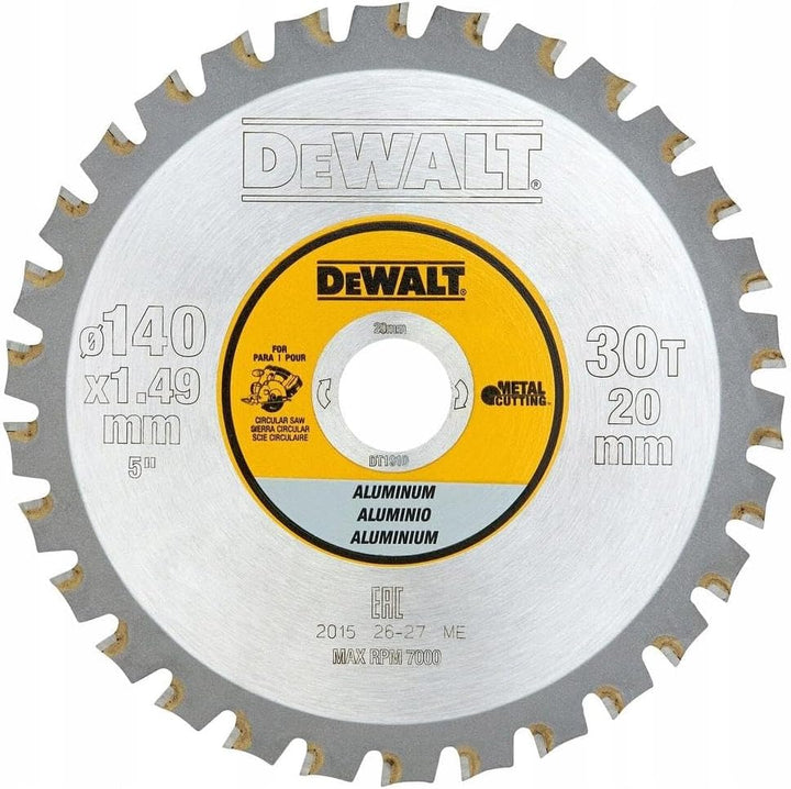 Dewalt Metallkreissägeblatt DT1910 (für Akku-Handkreissägen, für feine Schnitte in Aluminium, Sägebl