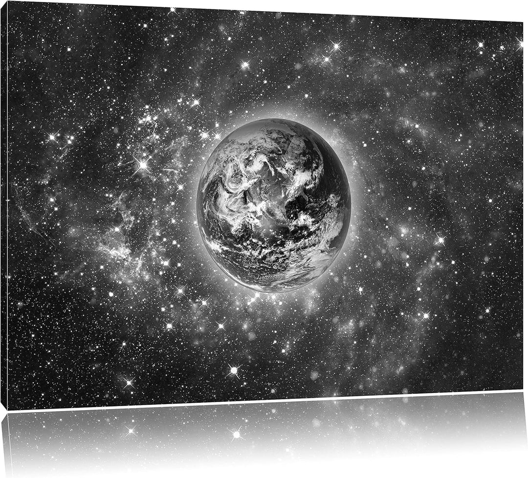 Pixxprint Planet Erde im Weltraum als Leinwandbild/Grösse: 100x70 / Wandbild/Kunstdruck/fertig bespa