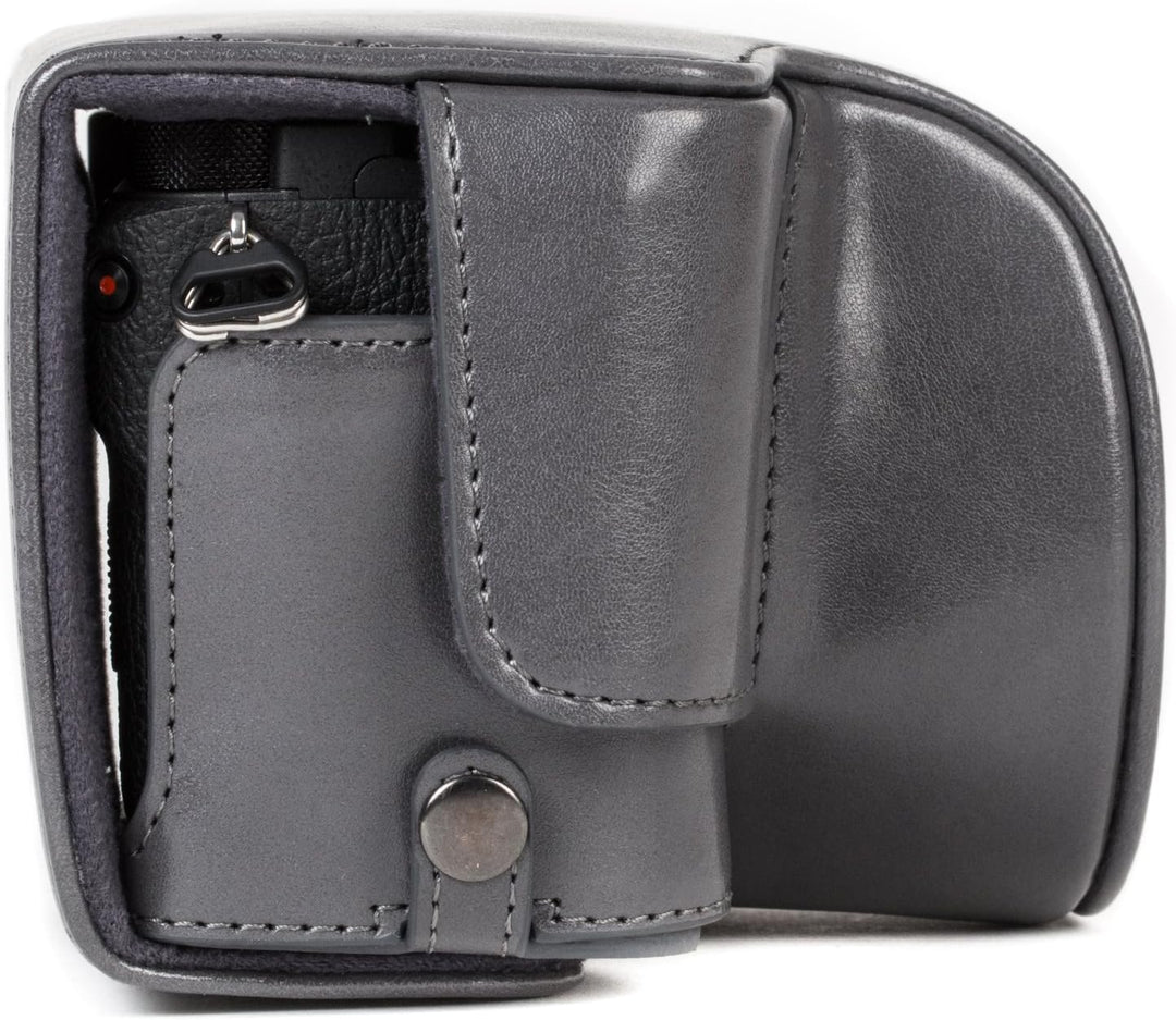 MegaGear Sony Alpha A6500 (16-50 mm) Ever Ready Leder Kamera-Case mit Trageriemen und Batteriezugang