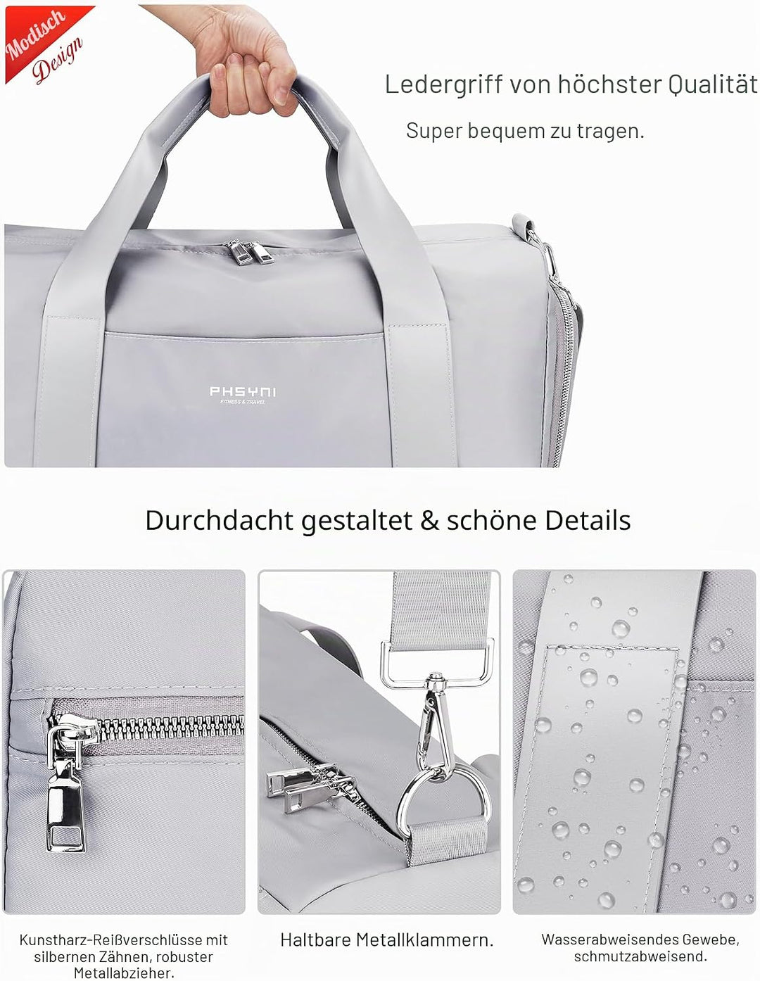 19 Zoll Sporttasche Reisetasche für Damen und Herren,wasserdichte Handgepäcktasche,Trainingstasche f