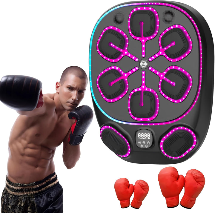 RevFit Music Boxing Machine mit LED-Lichtern, Bluetooth, 9 Geschwindigkeitsmodi & Zählmodus, Elektro