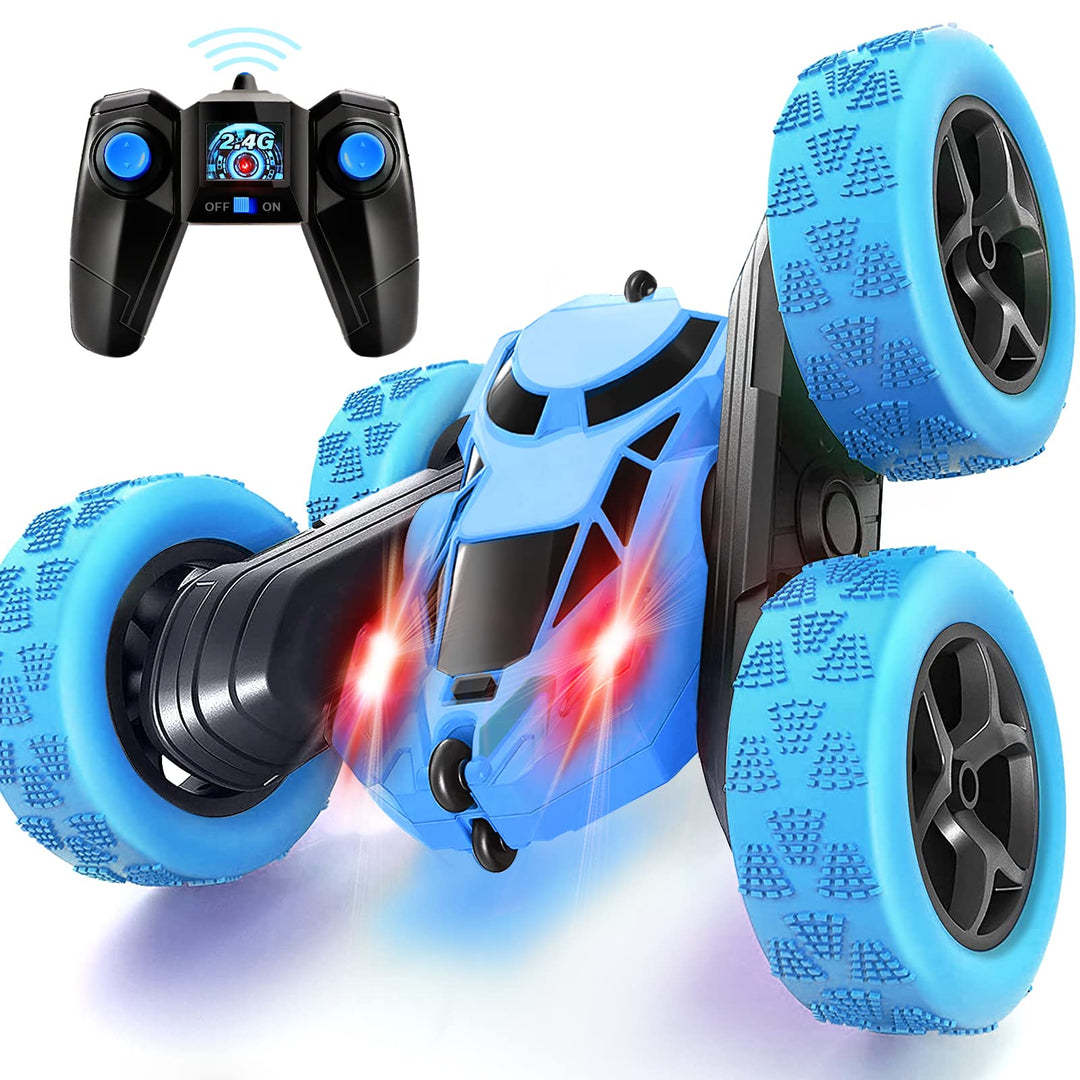 Ferngesteuertes Auto, 90 Min Spielzeit, 2.4Ghz Doppelseitig 360° drehbare RC Stunt Crawler mit Schei