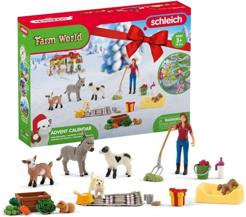 schleich 98983 Adventskalender 2023 FARM WORLD, ab 3 Jahren, FARM WORLD - Spielset, 24 Teile