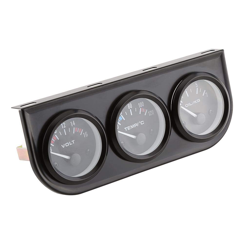 Öl-/Volt-/Wasseranzeige mit Edelstahl, 3-in-1-Voltmeter + Wassertemperaturanzeige + Öldruckmesser mi