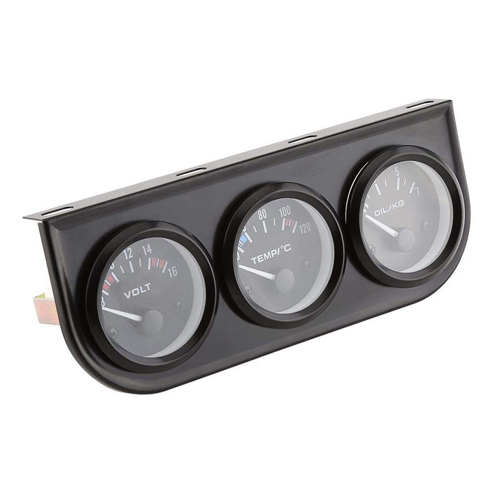 Öl-/Volt-/Wasseranzeige mit Edelstahl, 3-in-1-Voltmeter + Wassertemperaturanzeige + Öldruckmesser mi