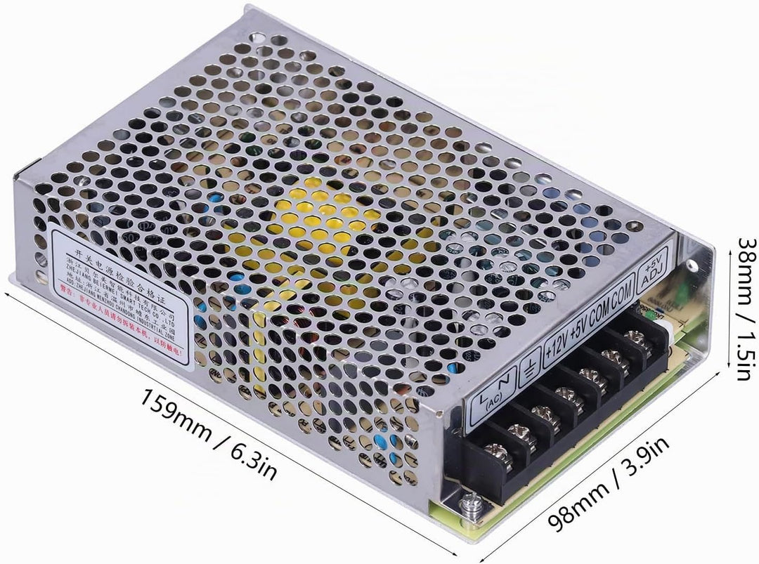 D-60A LED-Schaltnetzteil Universelles Geregeltes Schaltnetzteil Doppelausgang DC 5V / 4A 12V / 3A Ei