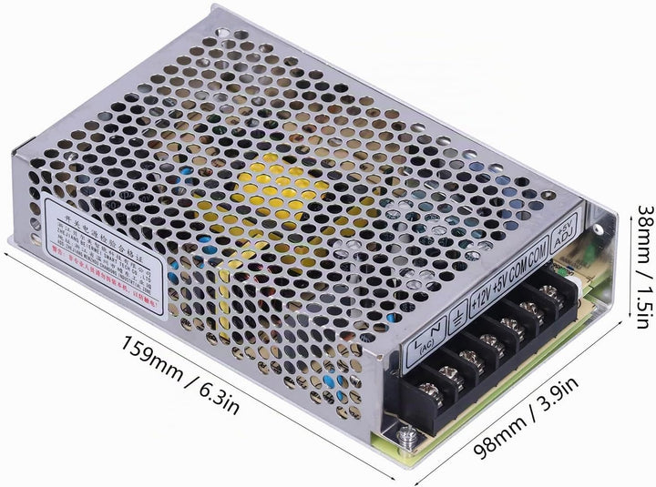 D-60A LED-Schaltnetzteil Universelles Geregeltes Schaltnetzteil Doppelausgang DC 5V / 4A 12V / 3A Ei