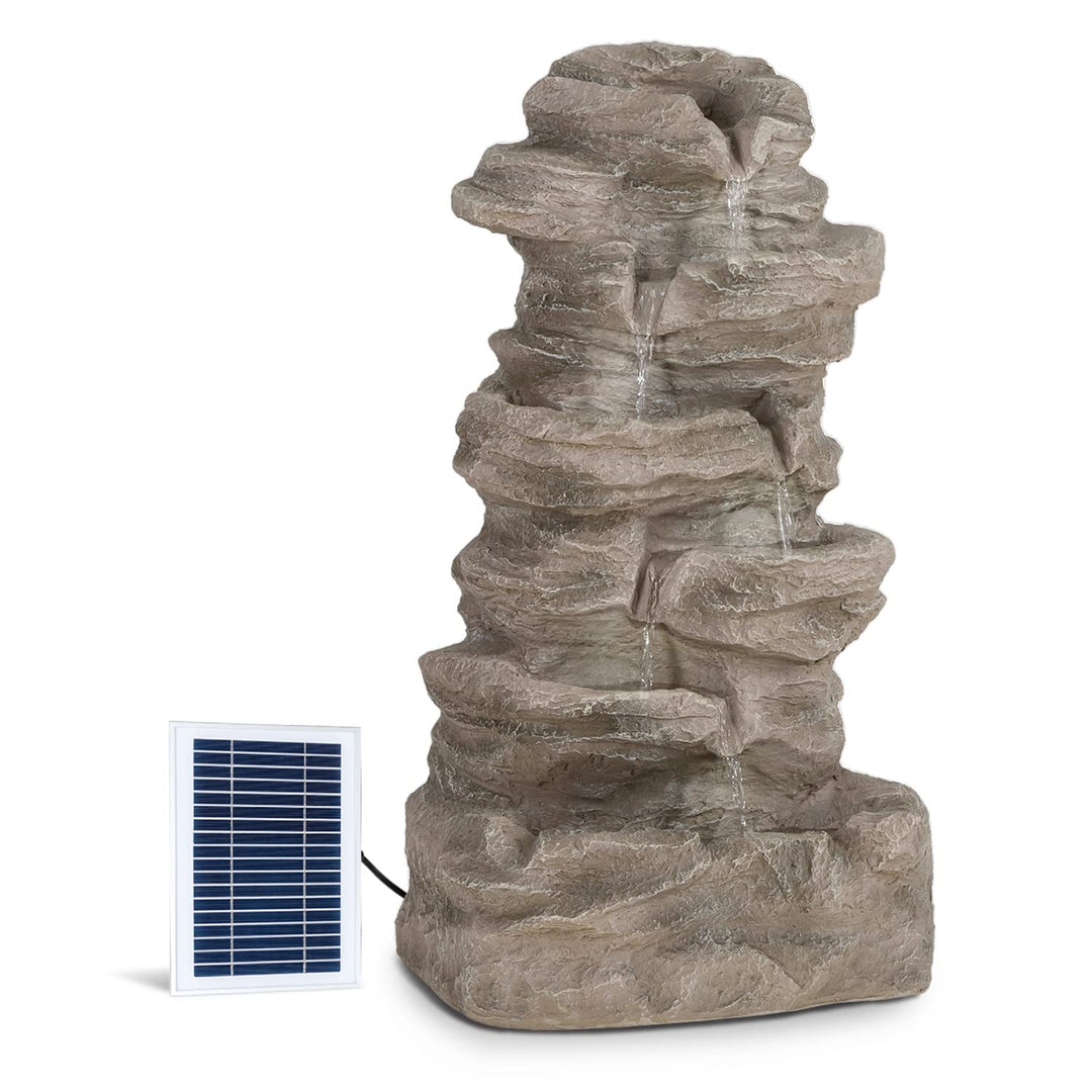 Blumfeldt Stonehenge Solarbrunnen, inkl. Solarpanel, Lithium-Ionen-Akku (ca. 5h Laufzeit), LED-Beleu