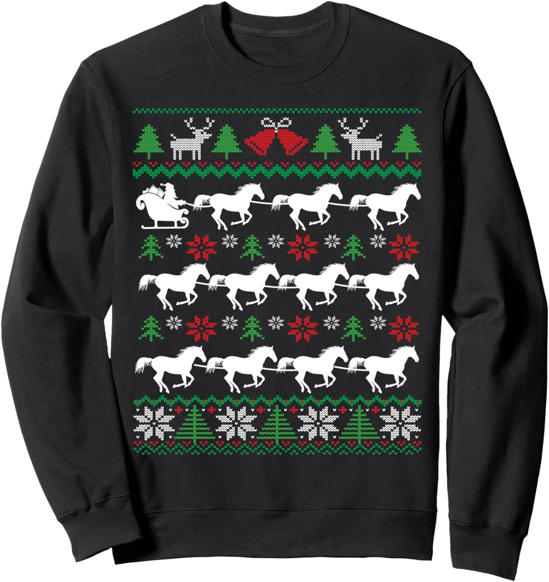 Pferde ziehen den Weihnachtsmann | Reiterliche Weihnachten Sweatshirt