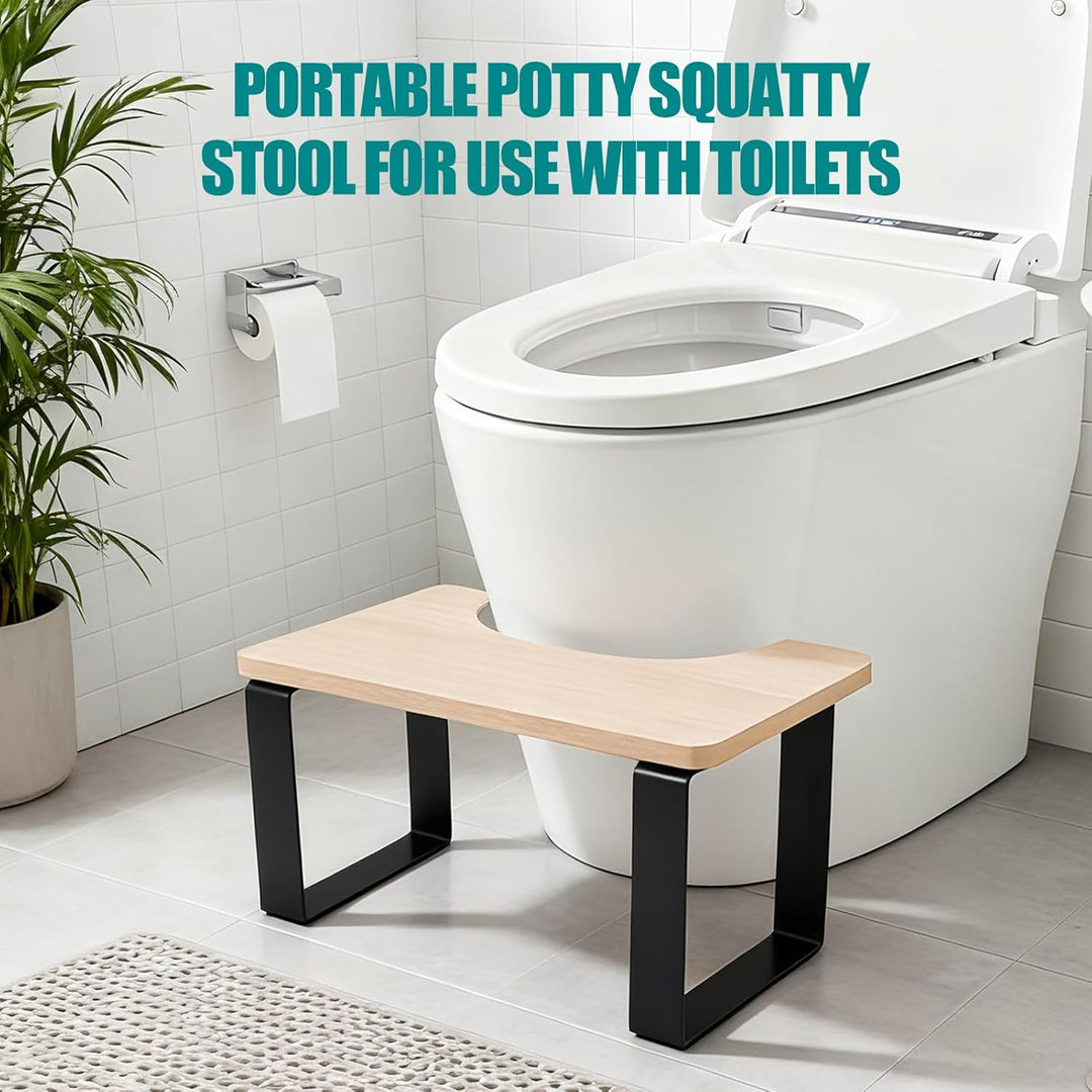 7In Holz Pooping Stool，Portable Potty Squatty Stool für die Verwendung mit Toiletten，Toilette Potty