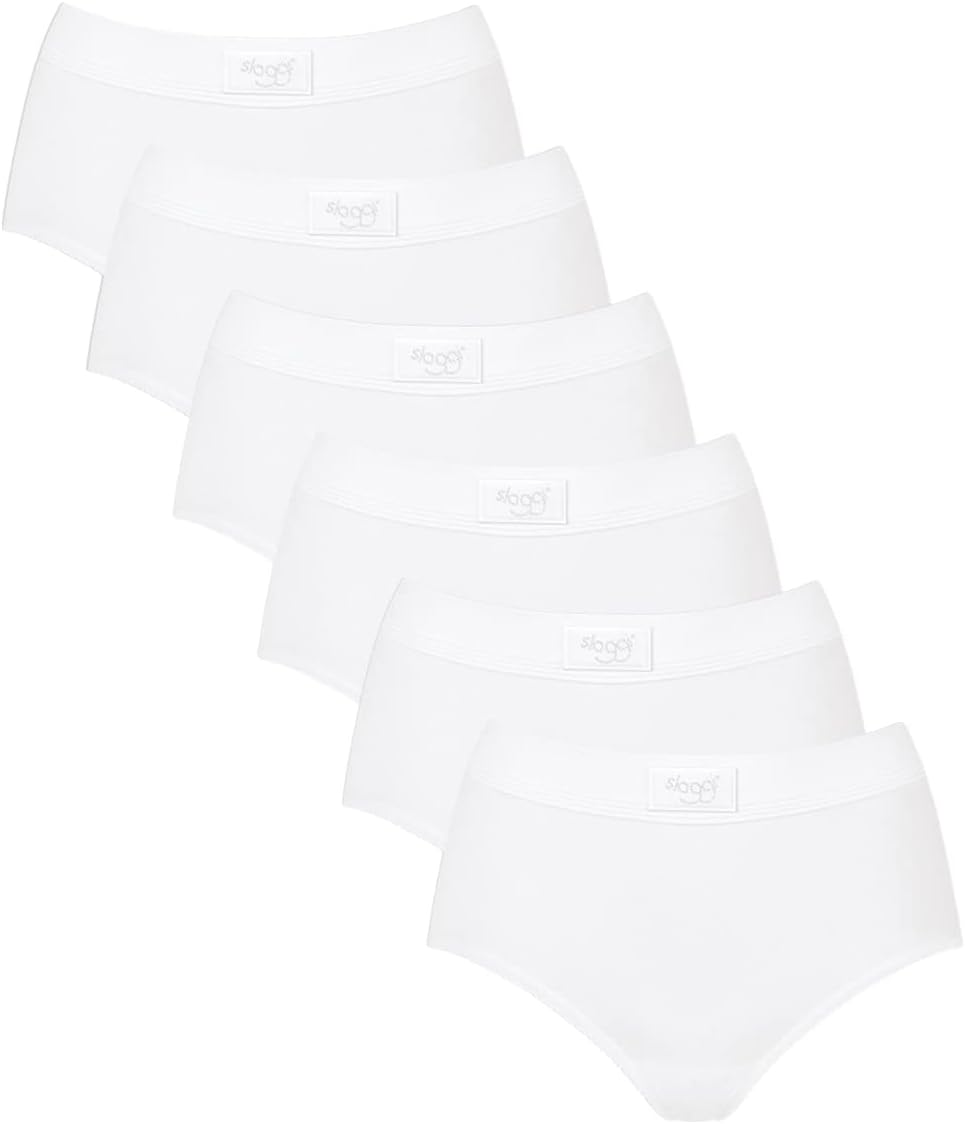 Sloggi 6er Pacl Double Comfort - Damen - Maxi Slip - Baumwolle 38 Weiss, 38 Wei&#xDF;