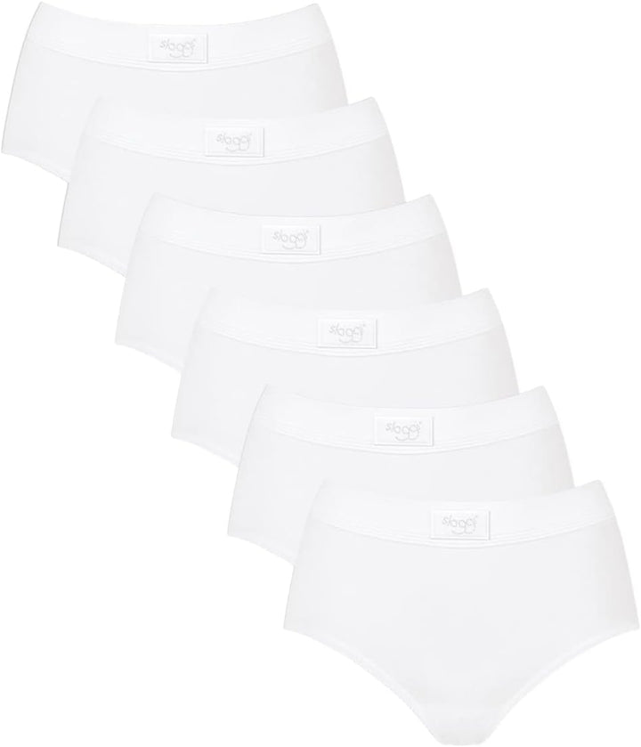 Sloggi 6er Pacl Double Comfort - Damen - Maxi Slip - Baumwolle 38 Weiss, 38 Wei&#xDF;