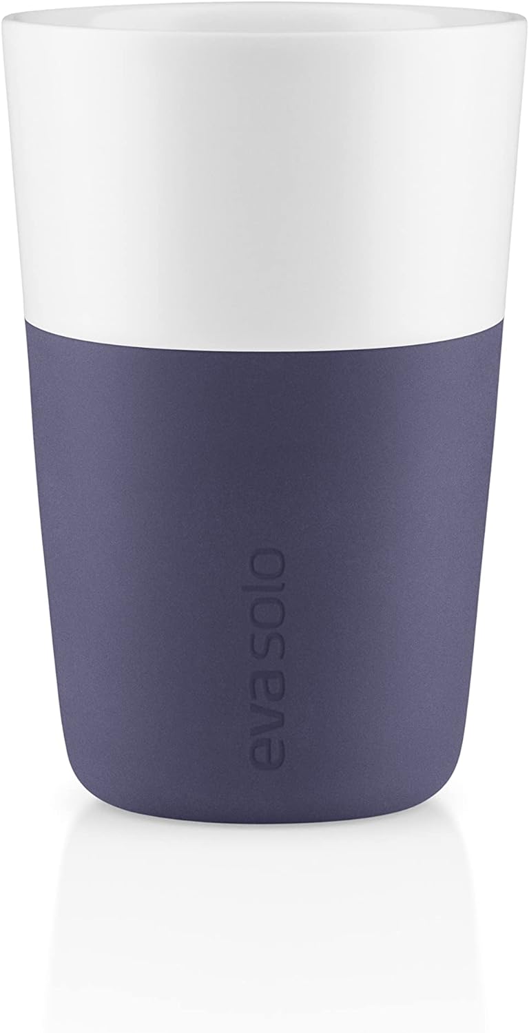 EVA SOLO | 2 Cafe Latte Becher | 360 ml | Gut zu halten durch Silikonbeschichtung | Spülmaschinenfes