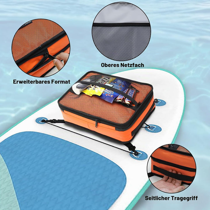 Paddle Board Kühltasche, wasserdichte Surf Sup Deck Kühltasche, isoliert, auslaufsicher, 10 Dosen, S