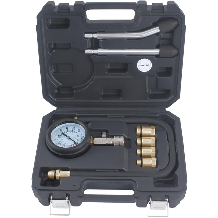 TECPO Kompressionstester für Benzin Motor 0-20 Bar Kompression Prüfer messen Werkzeug