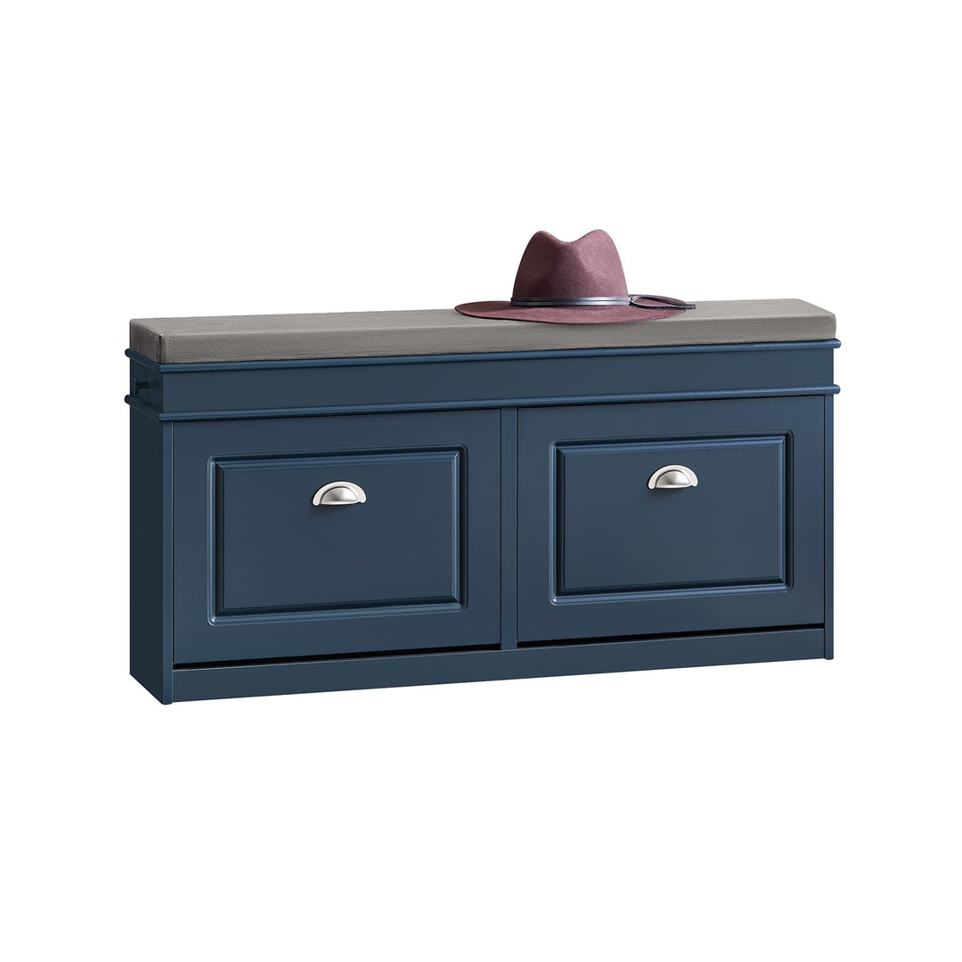 SoBuy Schuhbank mit Sitzfläche Sitzbank mit Stauraum und 2 Klappen, schmaler Schuhschrank mit Sitzba