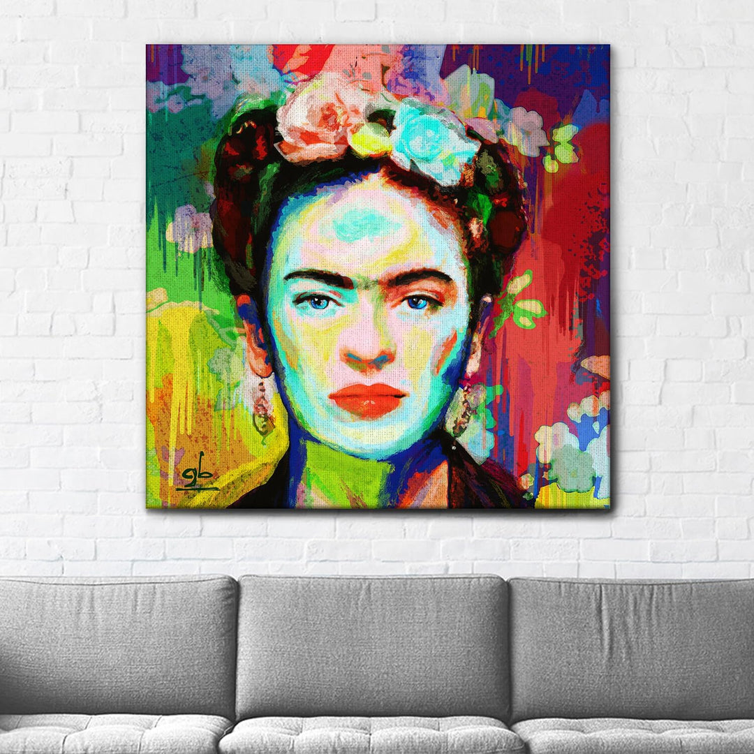 Giallobus - Gemälde - Frida - Leinwand - 100x100 - Bereit zum Aufhängen - Moderne Gemälde für zu Hau