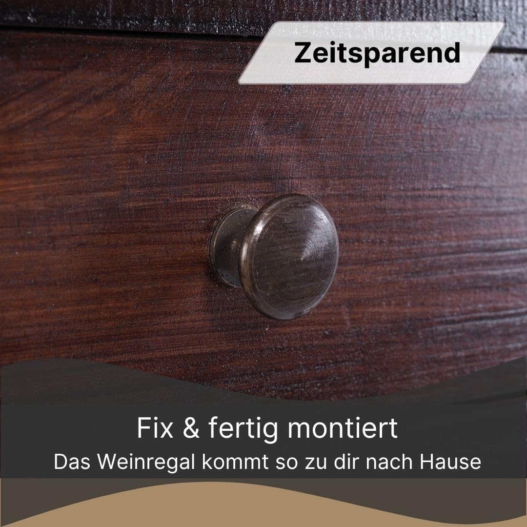 DESIGN DELIGHTS rustikales WEINREGAL Cortez 85 | 85x55cm(HxB) Massivholz | Flaschenregal, Weinflasch
