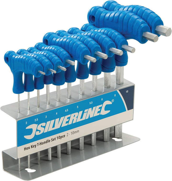 Silverline - Innensechskant-Stiftschlüssel mit Quergriffen, 10-tlg. Satz 2–10 mm (323710) 1 Original
