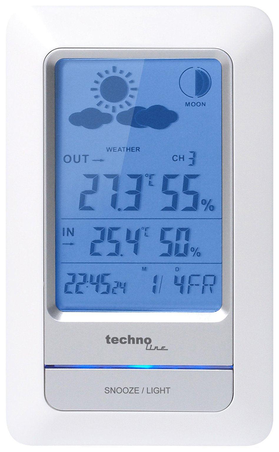 Technoline WS 6740 mit Vorhersage von Wettersituation, Anzeige von Mondphasen in Form von Icons, Wei
