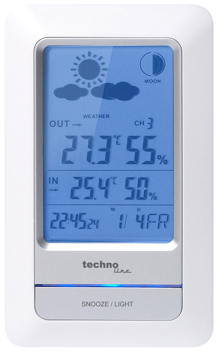 Technoline WS 6740 mit Vorhersage von Wettersituation, Anzeige von Mondphasen in Form von Icons, Wei