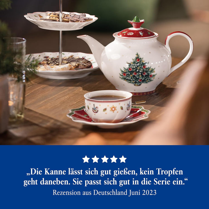 Villeroy & Boch – Toy's Delight Kanne mit Deckel 1,5l, Teekanne Weihnachten, Kaffeekanne, Weihnachts