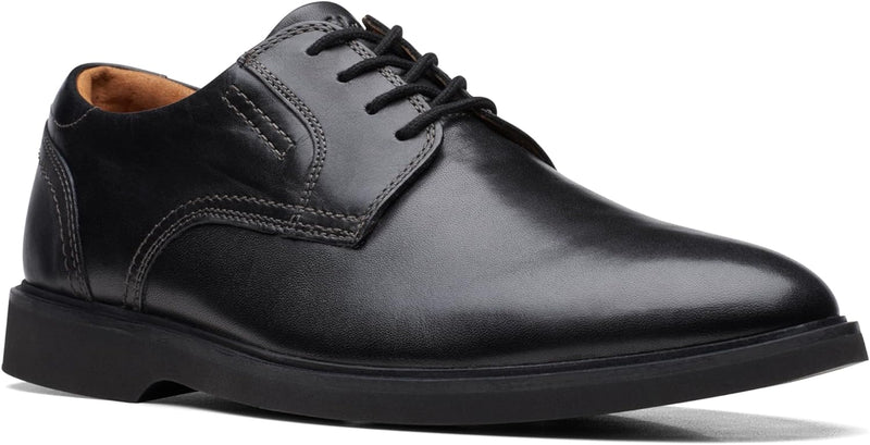 Clarks Herren Malwood Lace Oxford 39.5 EU Black Leather, 39.5 EU Black Leather