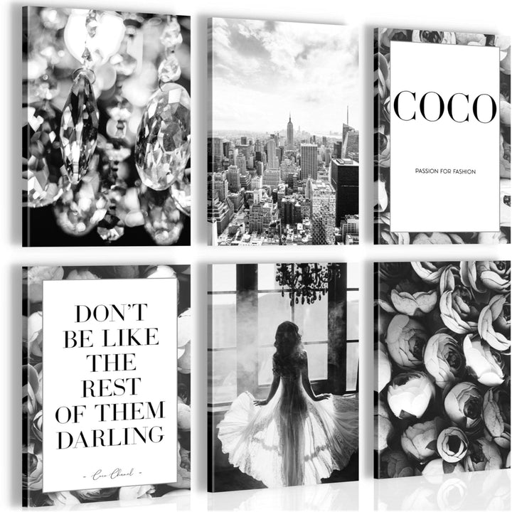 Novart Wandbilder Set - KOMPLETT AUFHÄNGFERTIG - Made in Germany - Moderne Bilder Fashion New York W