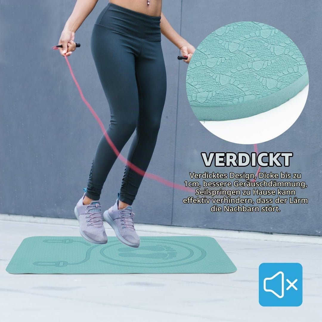 Tpe Sprungmatte Rutschfest Stossdämpfend Fitnessmatte für Seilspringen Haushalt Workout Jump Rope Sp