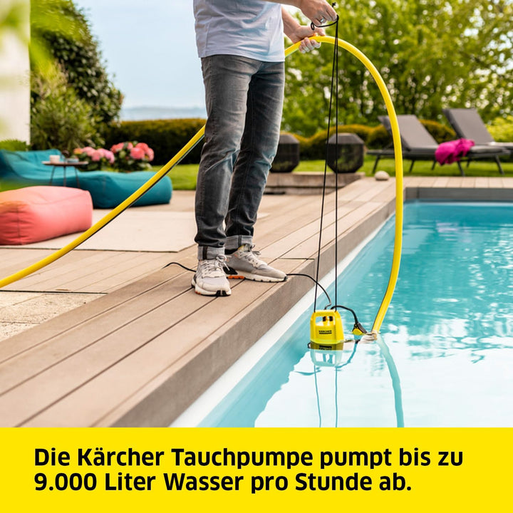 Kärcher SP 9.000 Flat flachsaugende Tauchpumpe, Fördermenge: 9.000 l/h, Eintauchtiefe: max. 7 m, für