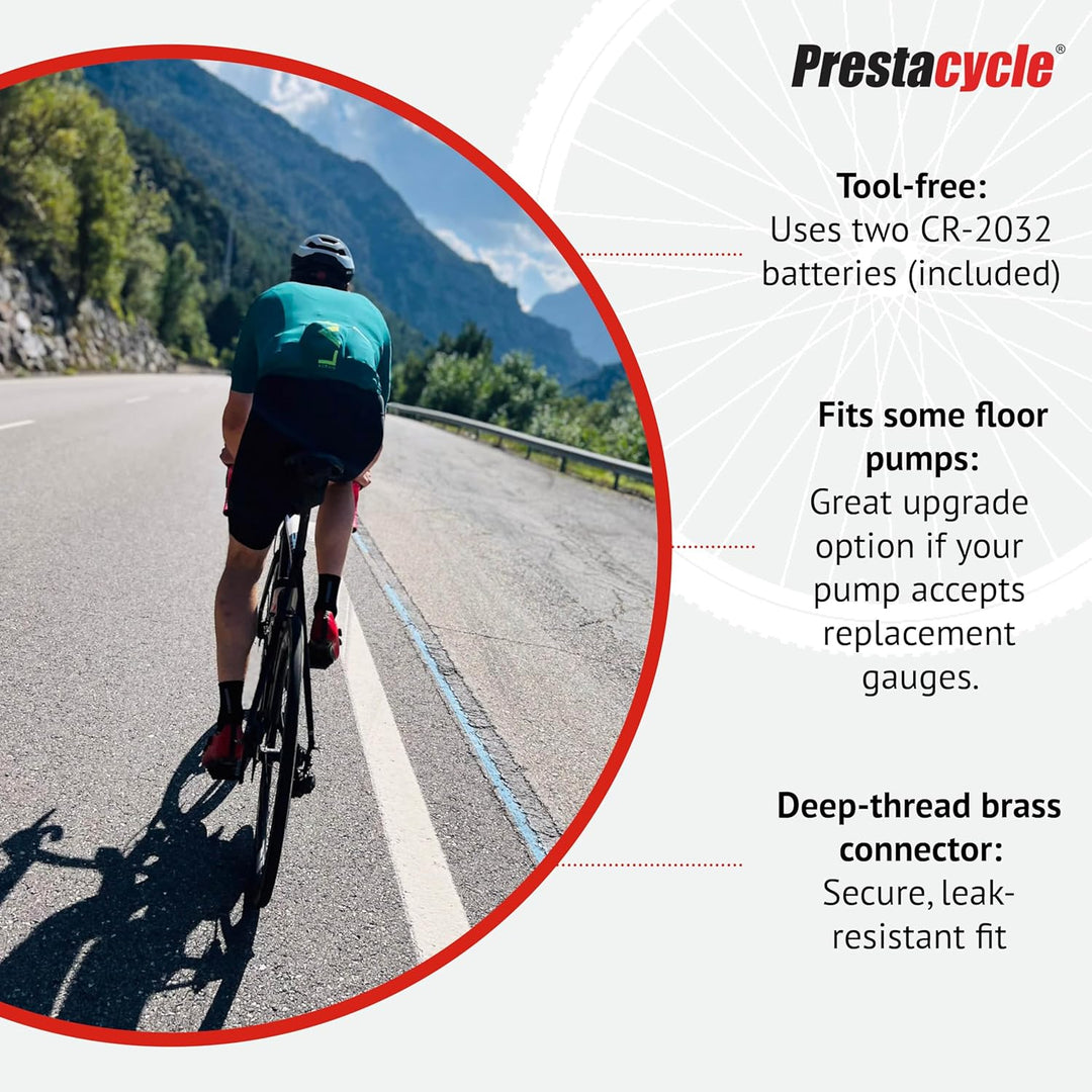 Prestacycle Prestaflator 255psi Digital Gauge Bottom Mount (für digitale Prestaflatoren und Atemregl