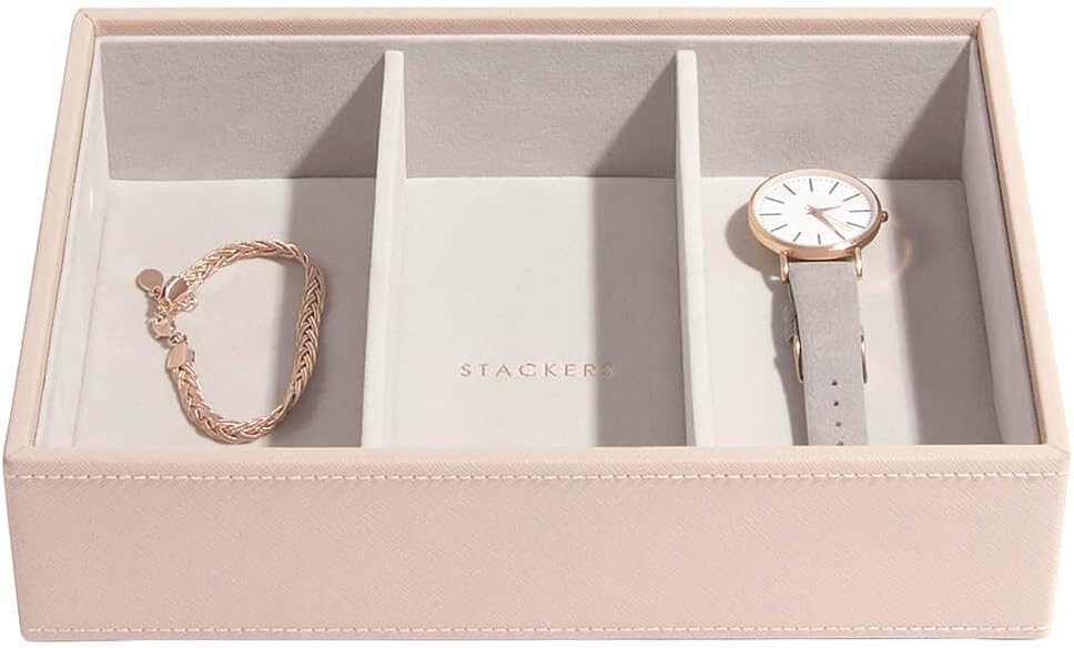 Stackers Blush Schmuckschatulle Tief Schmuckfach für Uhren/Accessoires Blush Pink, Blush Pink