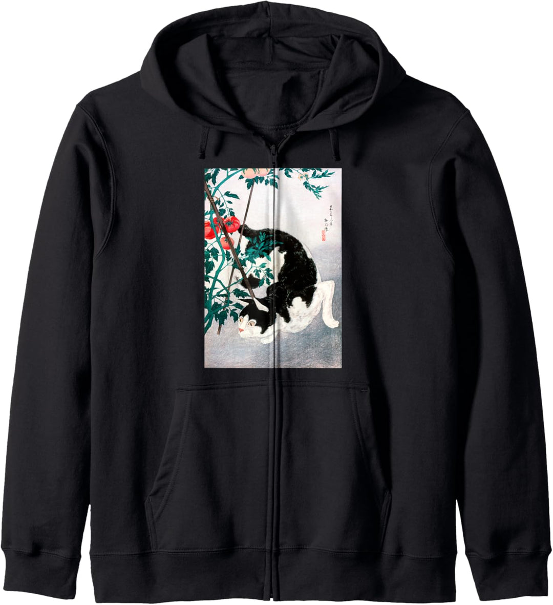 Ästhetisches japanisches Hemd im Vintage-Stil, niedliche Katzenkunst, Geschenke Kapuzenjacke
