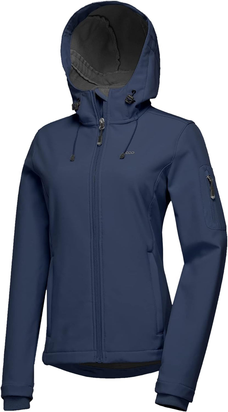 33,000ft Softshelljacke Damen Wasserdichte Atmungsaktive Warme Winterjacke Fleece Übergangsjacke Win