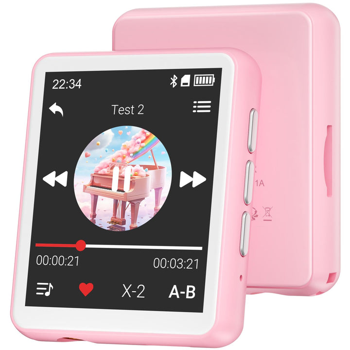 MP3-Player mit Bluetooth, 128GB Musik-Player, eingebauter Lautsprecher und FM-Radio, 1,8 Zoll Mini T