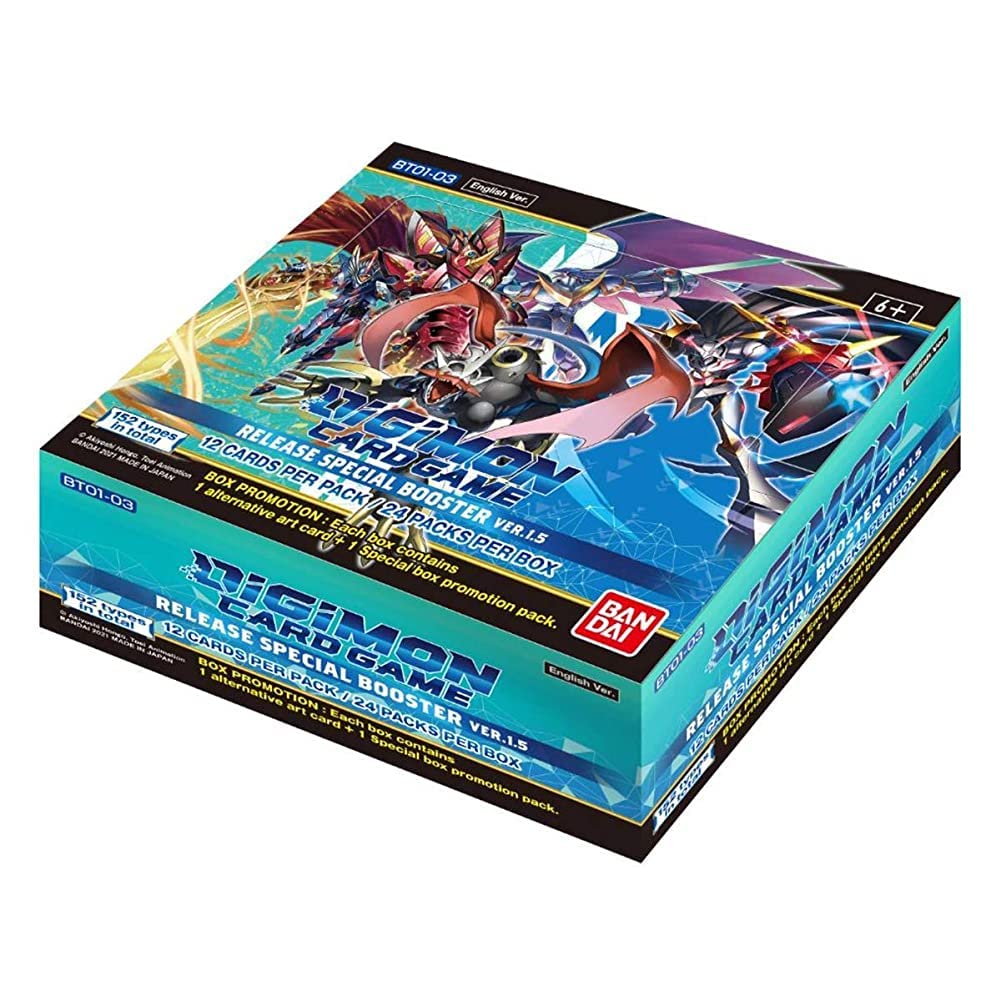 Bandai–Digimon TCG V1.5 Core Booster Box, englische Version, 24 Packungen, Sammelkartenspiel Booster