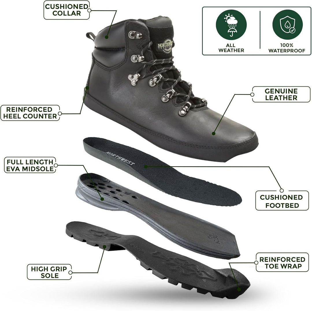 Northwest Territory Herren Pelly Wanderstiefel, 41 EU Schwarz