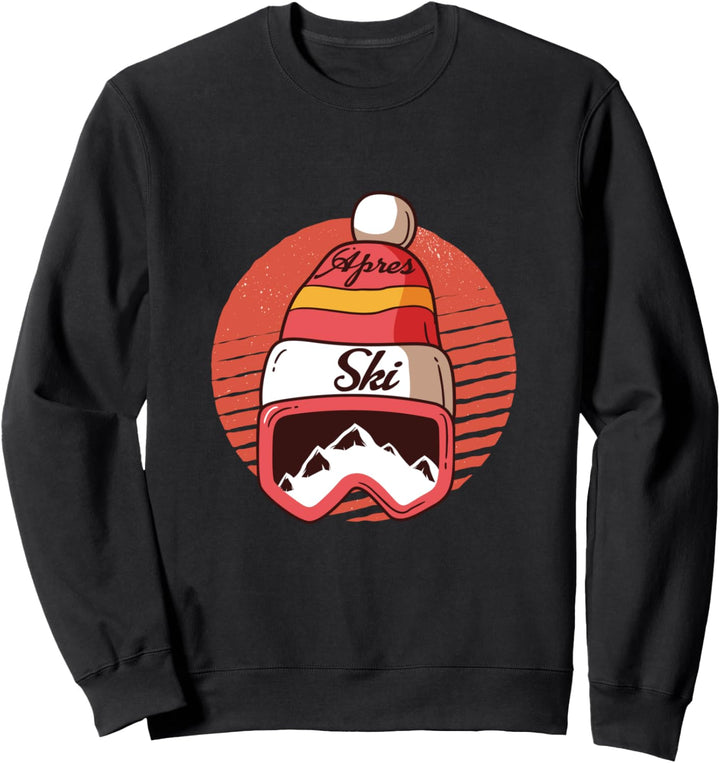 Retro Skifahren Skigebiet Skiurlaub Ski Skipiste Skifahrer Sweatshirt