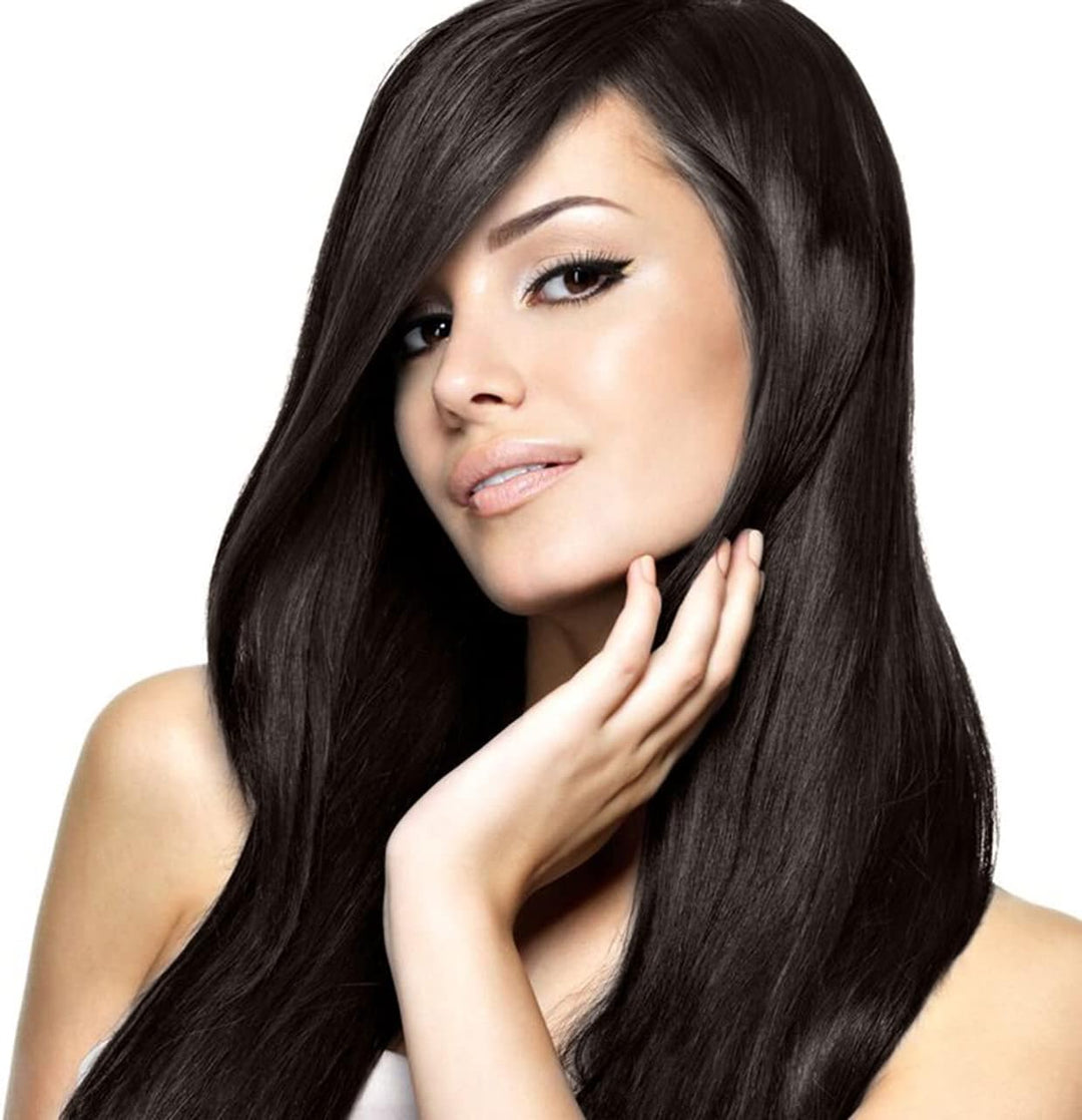 hair2heart Premium Microring Extensions Echthaar glatt - 200 Strähnen 1g 60cm 4/0 mittelbraun 