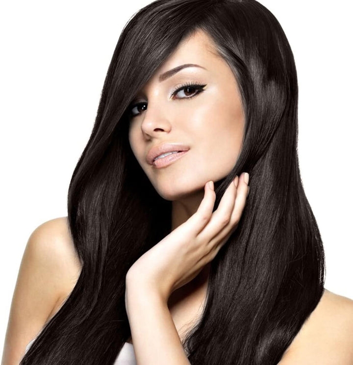 hair2heart Premium Microring Extensions Echthaar glatt - 200 Strähnen 1g 60cm 4/0 mittelbraun 