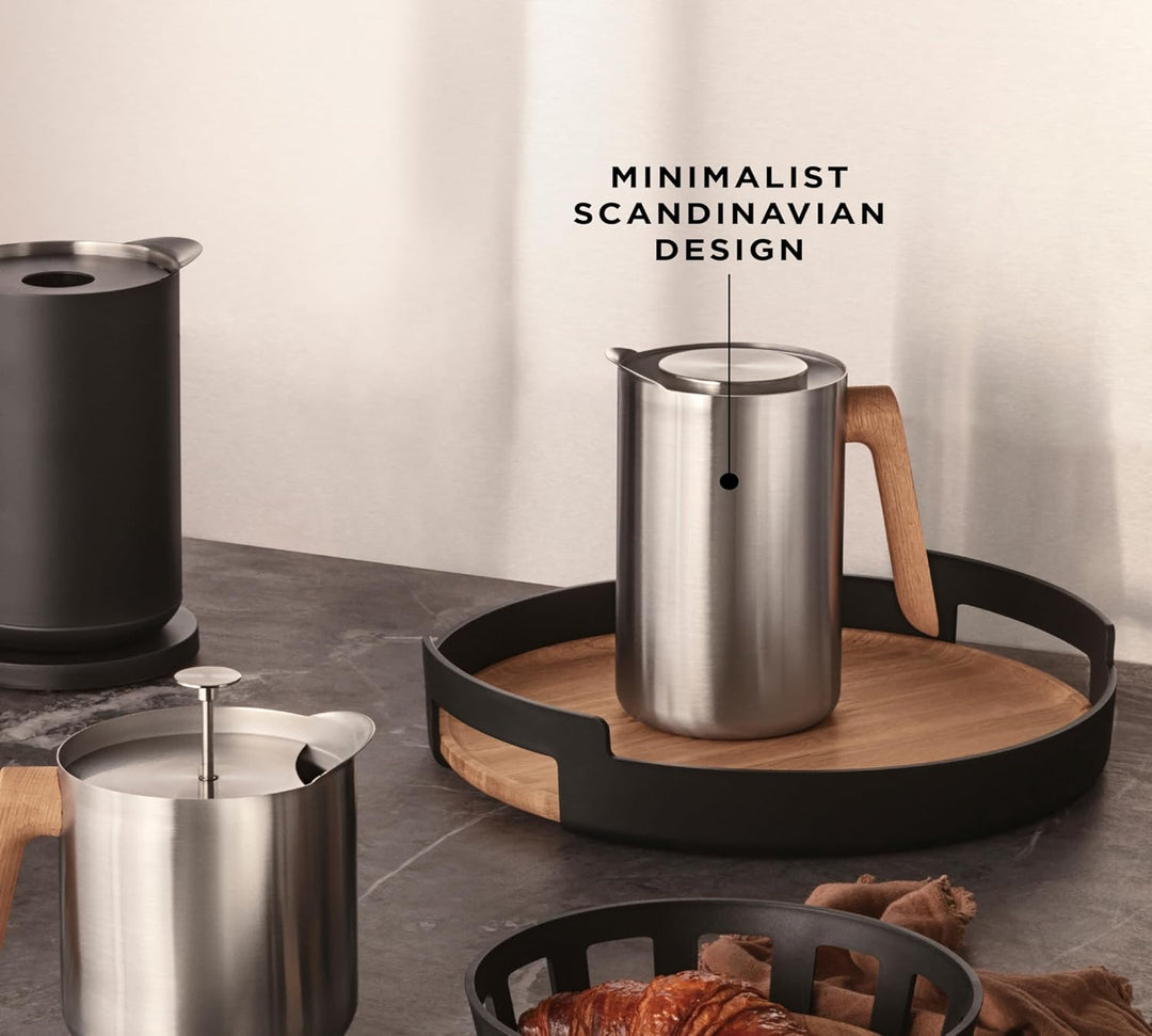 EVA SOLO | Isolierkanne 1,0l Nordic Kitchen Edelstahl | Der Vakuumstahleinsatz hält den Kaffee sehr