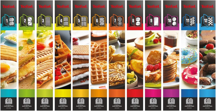 Tefal Snack Collection Box, mit 2 Panini-Grillplatten + Rezeptbuch, kompatibel mit Tefal XA800312 Sn