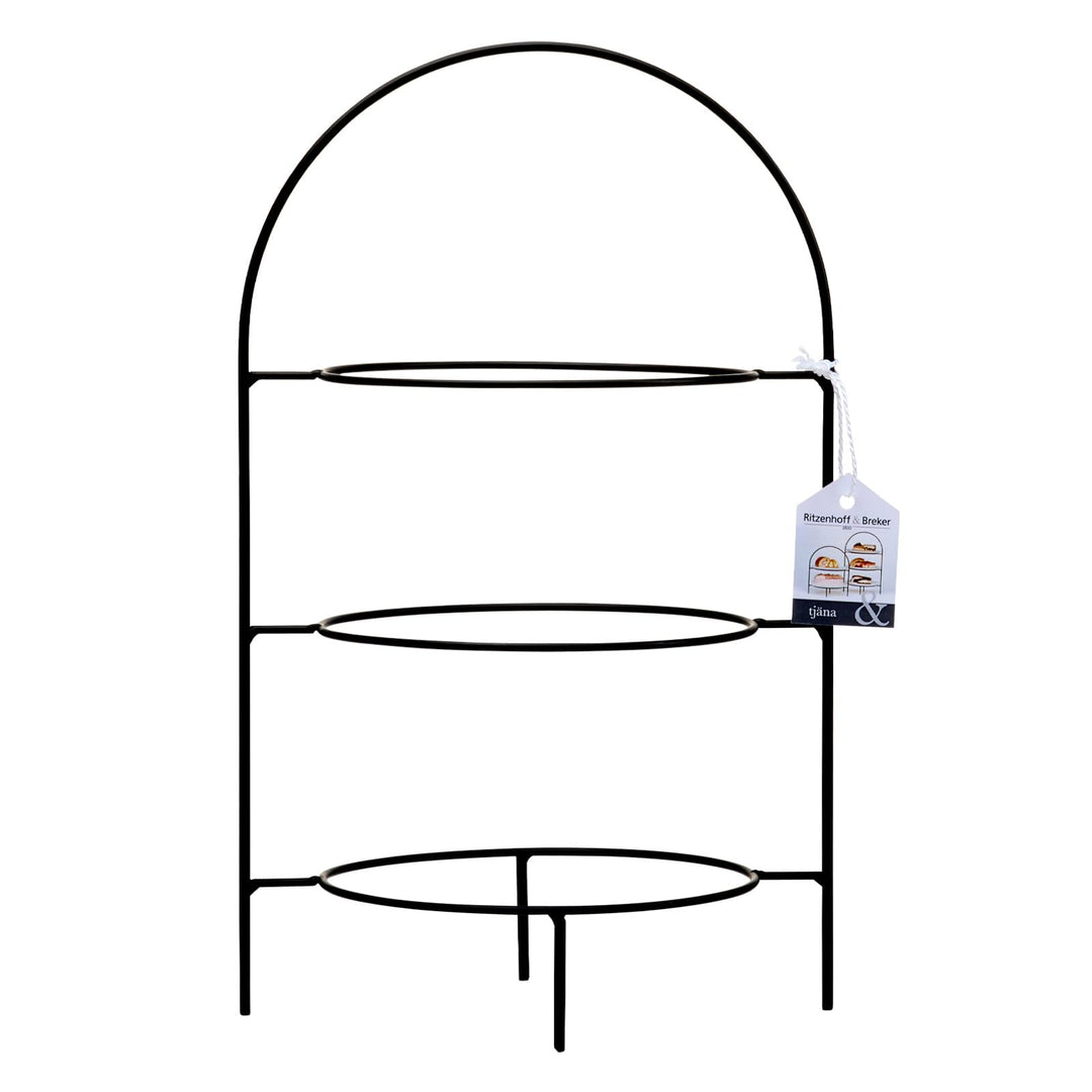 Ritzenhoff & Breker Tjäna Etagère 3-stufig, 37 cm, Servierturm für 3 Teller (18-21 cm), Gummierte Sc