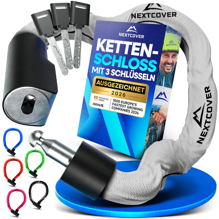 NEXTCOVER® Fahrradschloss LockOne mit Schlüssel I - [SAFESECURE] Fahrradschloss hohe Sicherheit I ro