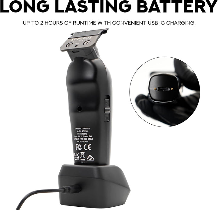 Supreme Trimmer Vader Lite ST3700 – Professioneller kabelloser Friseurauskleidung & Detailer, 120 Mi