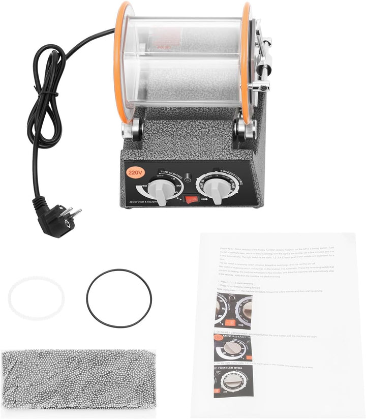 Poliermaschine für Schmuck, 3 kg Kapazität, 45W, 3500 U/min, 5 Geschwindigkeitsstufen, 10-60 Minuten
