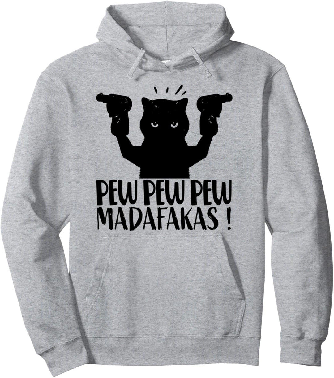 Cat Pew Pew Madafakas Vintage Crazy Cat lustige Katze Pullover Hoodie